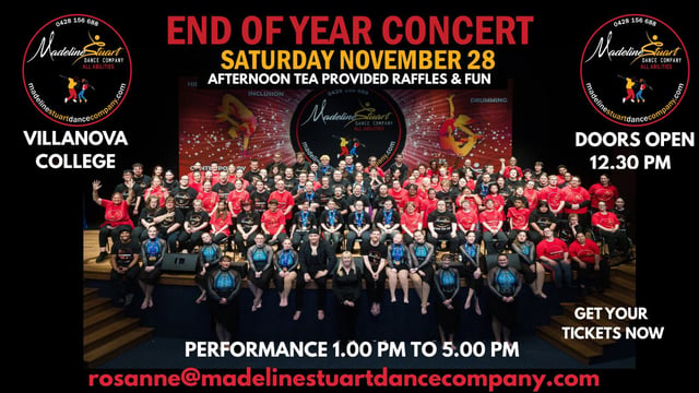 InsideOutside Dance - Madeline Stuart Dance Company End-Year Concert - 28th November, Doors open 12.30pm. Concert starts 1pm Sharp
